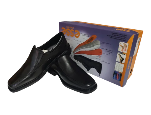 Esse Comfort Men's Leather Wide Width Moc Toe Slip-On - Black - view 7