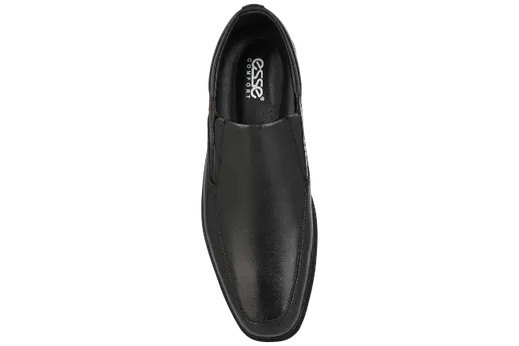 Esse Comfort Men's Leather Cushioned Moc Toe Slip-On - Black - view 6