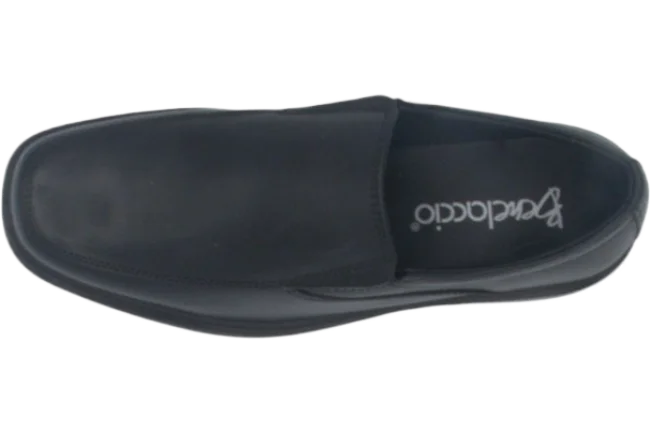 Benelaccio Boys' Leather Moc Toe Slip-On Dress Shoes - Black - view 6