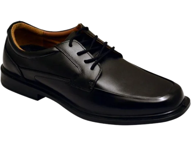 Wizfort Men's Leather Moc Toe Oxford - Black