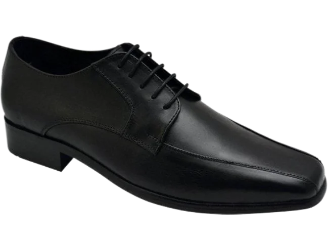 Wizfort Men's Leather Sole Bicycle Toe Oxford - Black