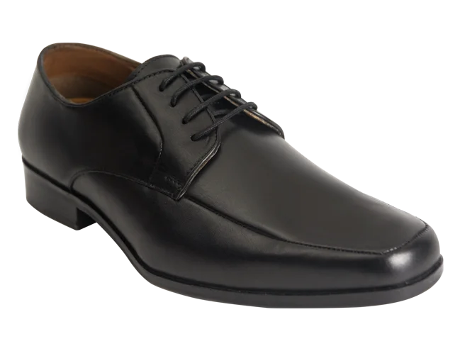 Wizfort Men's Premium Leather Sole Moc Toe Oxford - Black